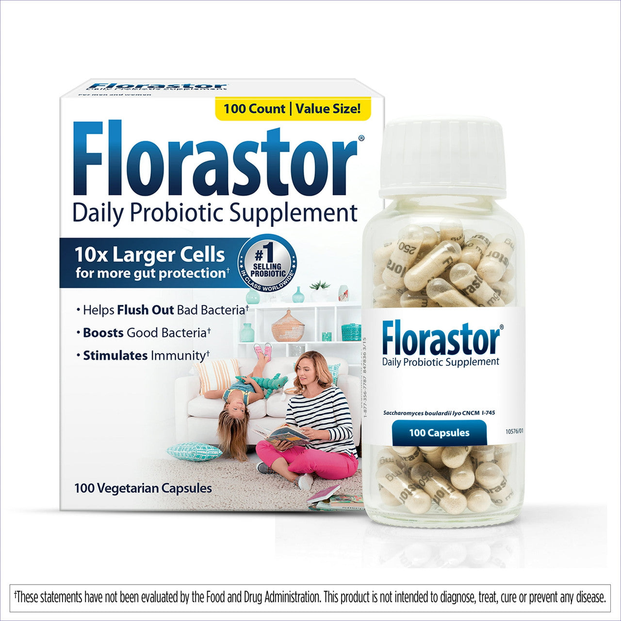 Florastor Probiotic 250mg Capsules, Promotes Intestinal Health - 100 ea